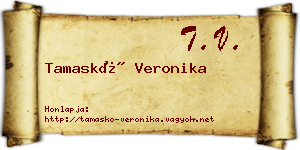 Tamaskó Veronika névjegykártya